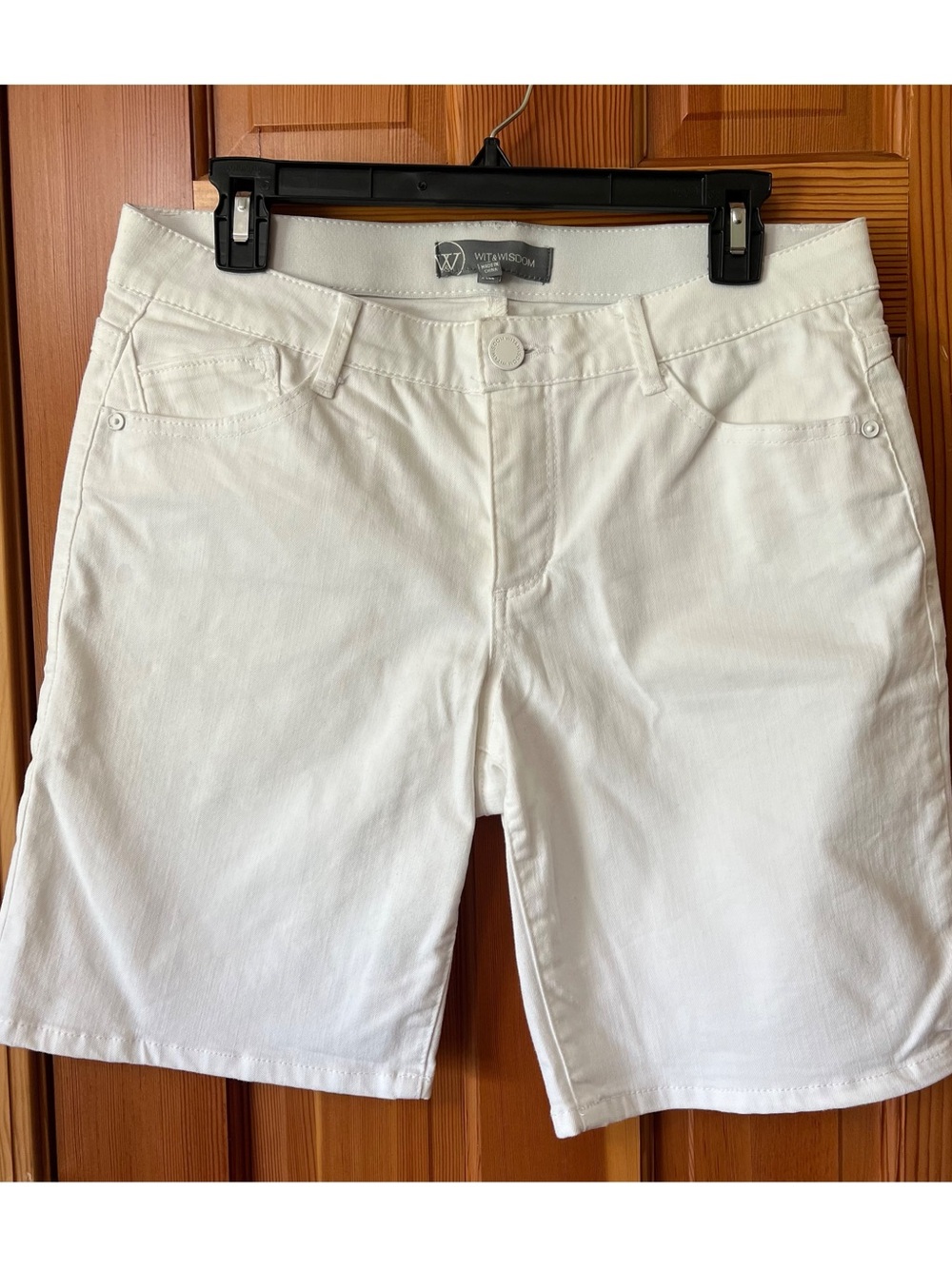 White Washable Denim Shorts